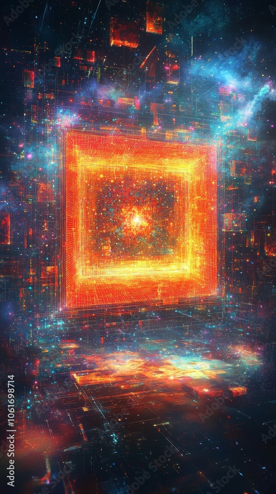 Fototapeta premium Holographic Canvas, Digital Art and NFTs