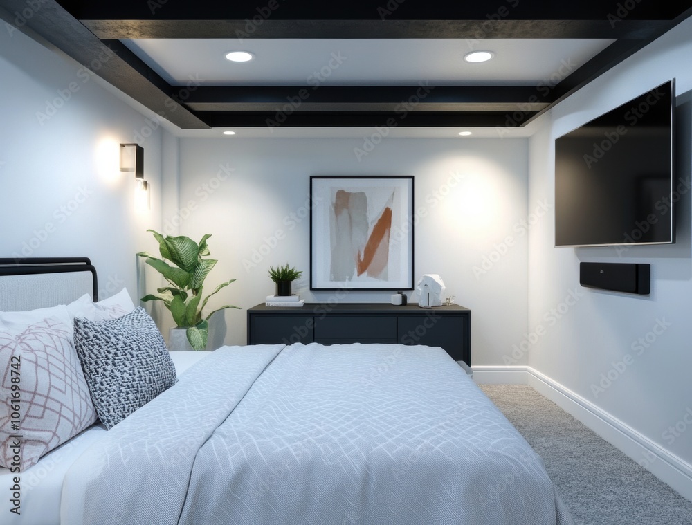 Modern Bedroom Interior. Modern Bedroom Interior.