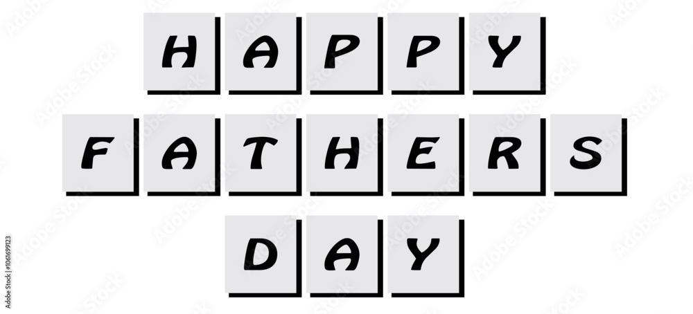 Happy Fathers day text on White background with side lines, Happy Father's day banner, card, illustration, poster, design for celebrating and wishing Happy Fathers day text on White background with side lines, Happy Father's day banner, card, illustration, poster, design for celebrating and wishing