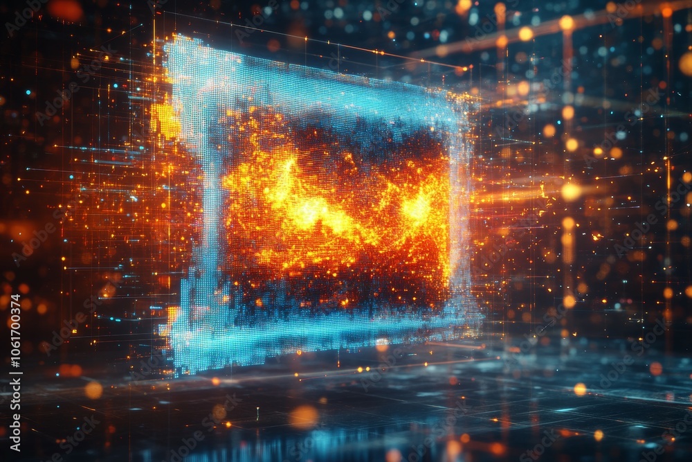 Obraz premium Holographic Canvas, Digital Art and NFTs