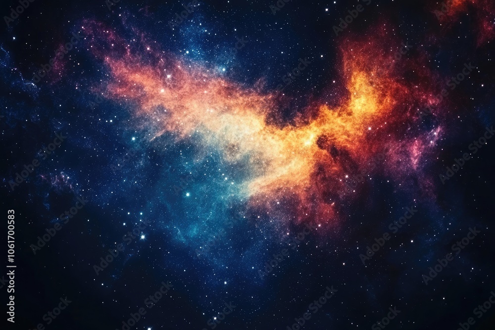 A celestial canvas of vibrant nebulas and glittering stars A celestial canvas of vibrant nebulas and glittering stars
