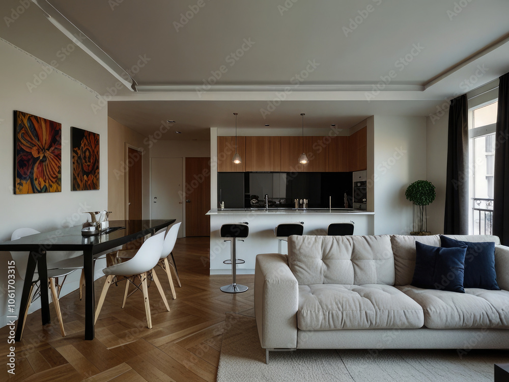 Fototapeta premium beautiful apartment, interior beautiful room interior decoration