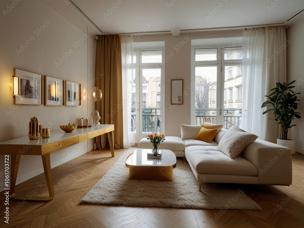 Fototapeta premium beautiful apartment, interior beautiful room interior decoration