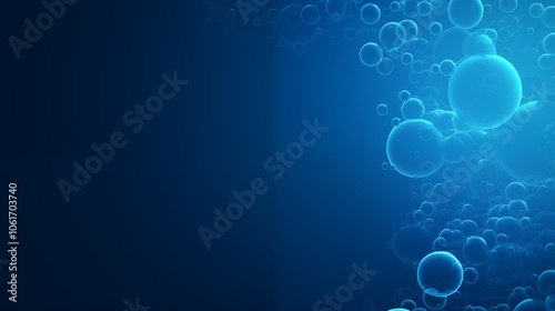 Bubbles rising in a deep blue background, creating a serene underwater atmosphere during daytime exploration