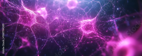 Abstract depiction of neural connections with vibrant colors and cosmic elements.