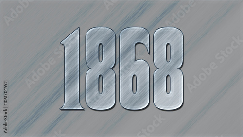 3D Glass effect number design of 1868, glassy background.