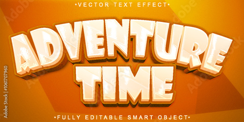 Cartoon Orange Adventure Time Vector Fully Editable Smart Object Text Effect