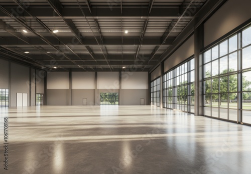 Empty Warehouse Interior.