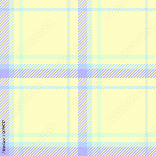 Conceptual fabric vector texture, shop textile check seamless. List tartan pattern plaid background in light and lemon chiffon colors.
