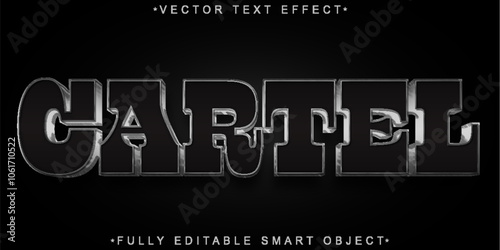 Mafia Cartel Silver Dark Vector Fully Editable Smart Object Text Effect