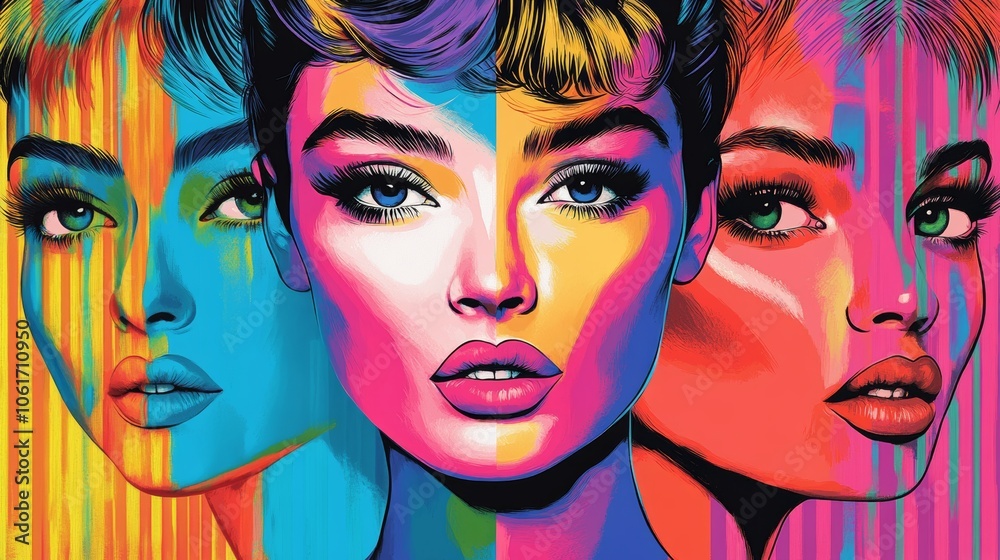 A pop art gallery filled with colorful, iconic images and bold graphics, celebrating the influence of popular culture on modern art A pop art gallery filled with colorful, iconic images and bold graphics, celebrating the influence of popular culture on modern art