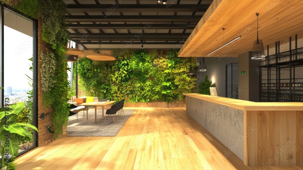 Modern Office Green Wall. Modern Office Green Wall.