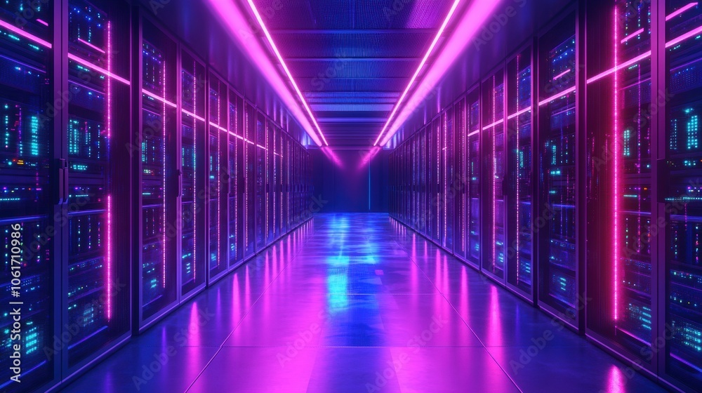 Neon Server Room. Neon Server Room.