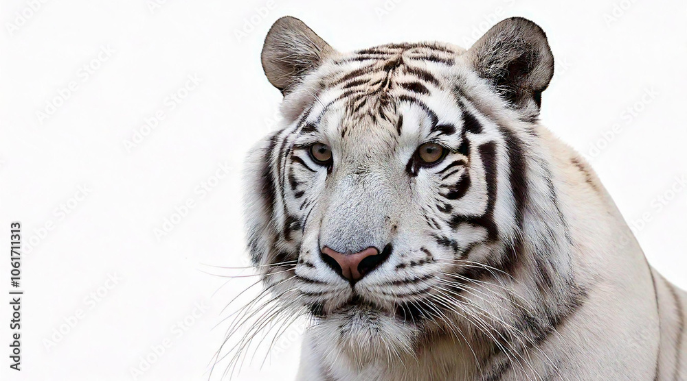 white tiger, albino isolated on white background studio shot white tiger, albino isolated on white background studio shot