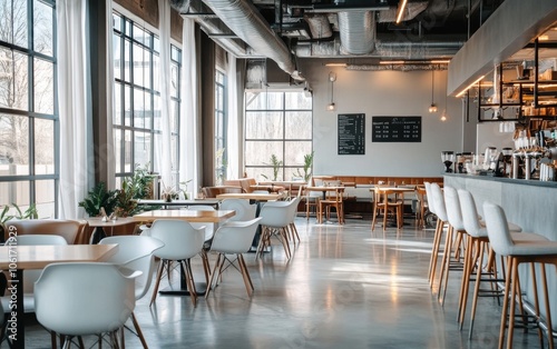 Modern Cafe Interior.