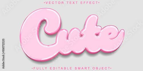 Sweet Pink Cute Vector Fully Editable Smart Object Text Effect