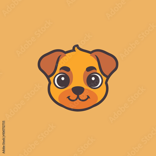 cute dog pet domestic animal logo vector illustration template design