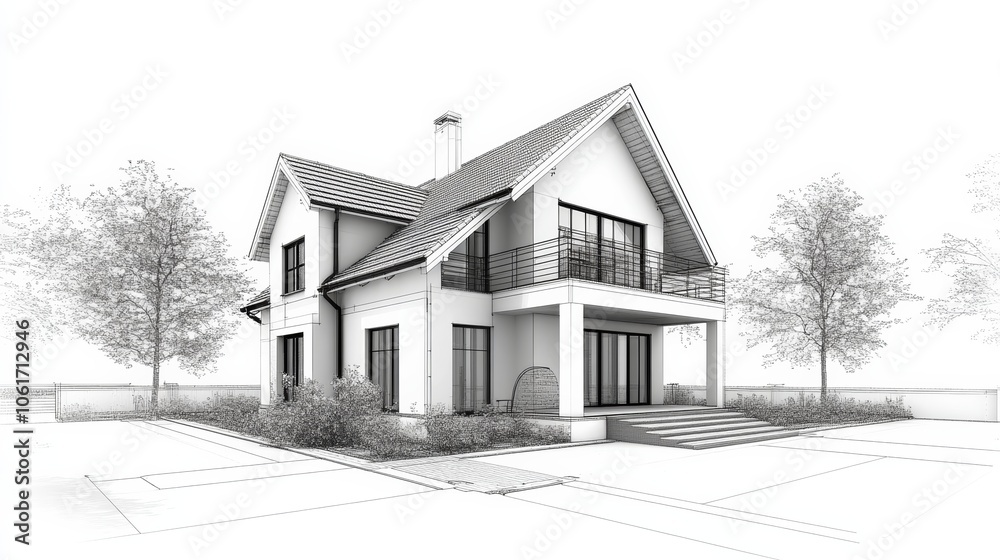 A professional engineering house structure blueprint, with detailed plans for walls, windows, and roofing, ensuring structural stability and design excellence A professional engineering house structure blueprint, with detailed plans for walls, windows, and roofing, ensuring structural stability and design excellence