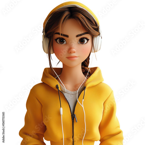 girl with headphones