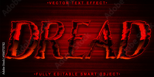 Red Dread Vector Fully Editable Smart Object Text Effect