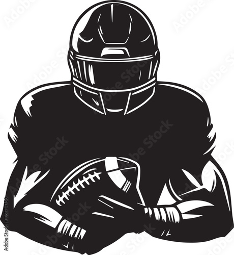 Vector illustration of an American football player