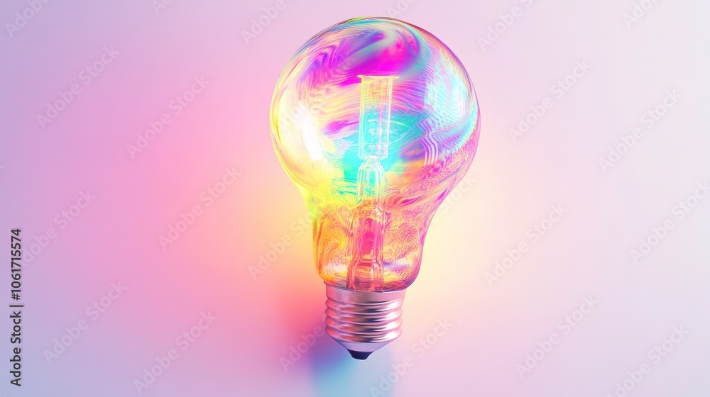 light bulb glowing in vibrant colors, showcasing intricate designs and patterns that symbolize advanced technology. light bulb glowing in vibrant colors, showcasing intricate designs and patterns that symbolize advanced technology.