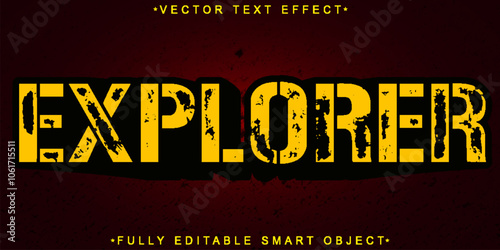 Yellow Explorer Vector Fully Editable Smart Object Text Effect
