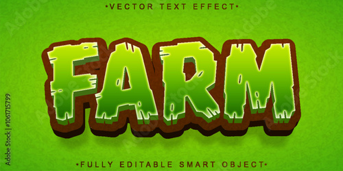 Cartoon Farm Vector Fully Editable Smart Object Text Effect