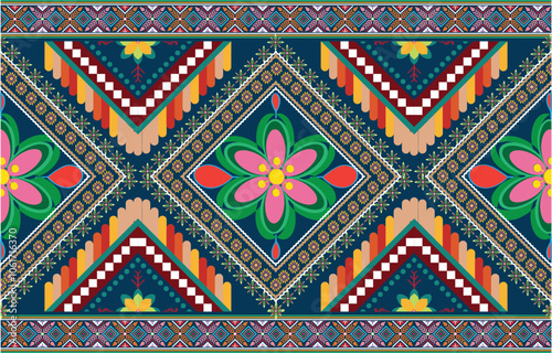 tribal ethnic themes geometric seamless background with a Peruvian american indigenous pattern. Textile print with rich native American tribal themes in an ethnic traditional style. 