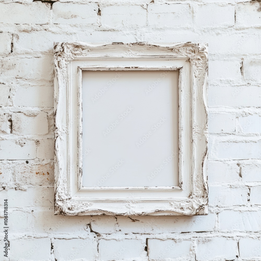 White Frame Brick Wall. White Frame Brick Wall.