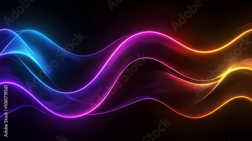 Wallpaper Mural Abstract colorful neon waves background. Torontodigital.ca