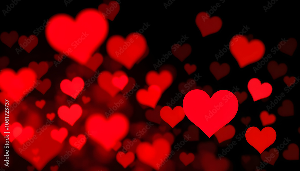 Red hearts with red bokeh sparkles isolated on a dark black background. Great for Valentine's Day designs isolated with white highlights, png Red hearts with red bokeh sparkles isolated on a dark black background. Great for Valentine's Day designs isolated with white highlights, png