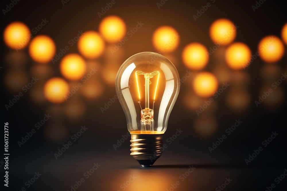 An illuminating light bulb in an bokeh background. Concept of business growth, Innovation, or new idea. AI generated An illuminating light bulb in an bokeh background. Concept of business growth, Innovation, or new idea. AI generated