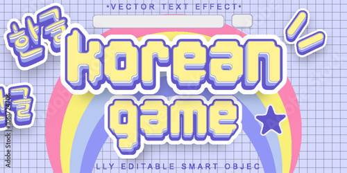 Korean Game Vector Fully Editable Smart Object Text Effect