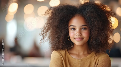 A Young Girl with Beautiful Curly Hair while Engaging the Young Innovators Discussion Sessions