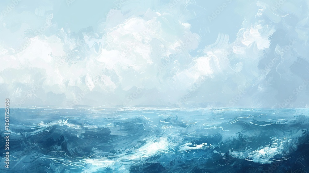 Ocean Waves Crashing Under Clear Sky in Serene Coastal Scene Ocean Waves Crashing Under Clear Sky in Serene Coastal Scene