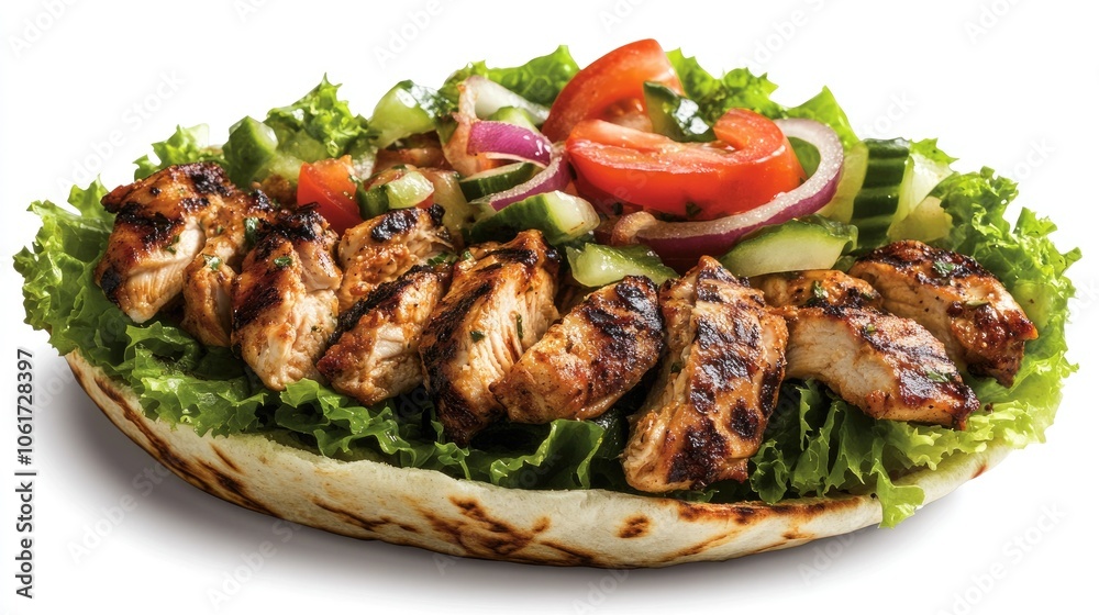 Close-Up of Chicken Shawarma Wrap with Fresh Lettuce Close-Up of Chicken Shawarma Wrap with Fresh Lettuce