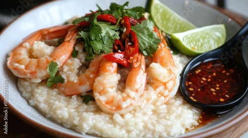 Delicious Shrimp Dish with Rice and Fresh Ingredients