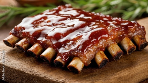 Juicy Pork Ribs with Glossy Barbecue Sauce