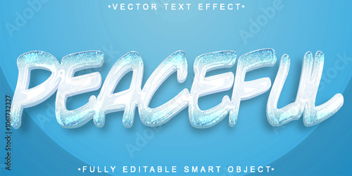 Blue Peaceful Vector Fully Editable Smart Object Text Effect