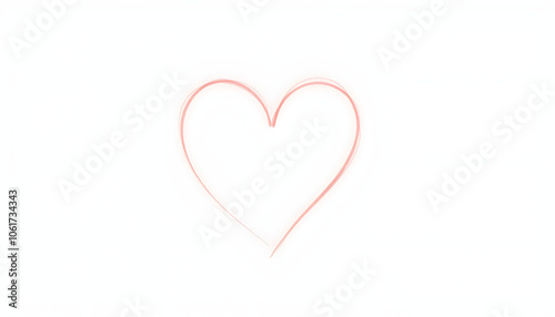 Valentine heart love shape deocration hand drawing illustration element isolated with white highlights, png photo