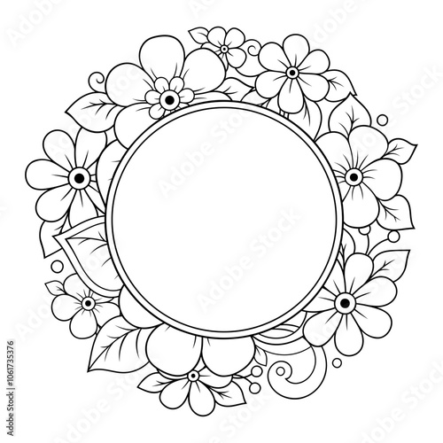 Frame in eastern tradition. Stylized with henna tattoos decorative pattern for decorating covers for book, notebook, casket, magazine, postcard and folder. Flower border in mehndi style.