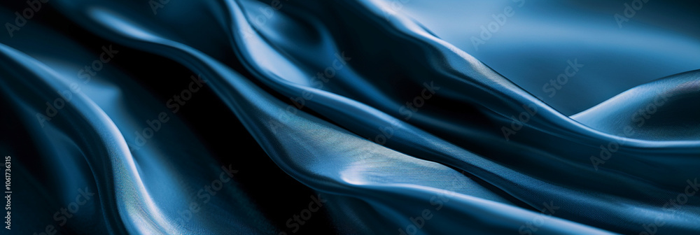 A blue fabric with a shiny surface A blue fabric with a shiny surface