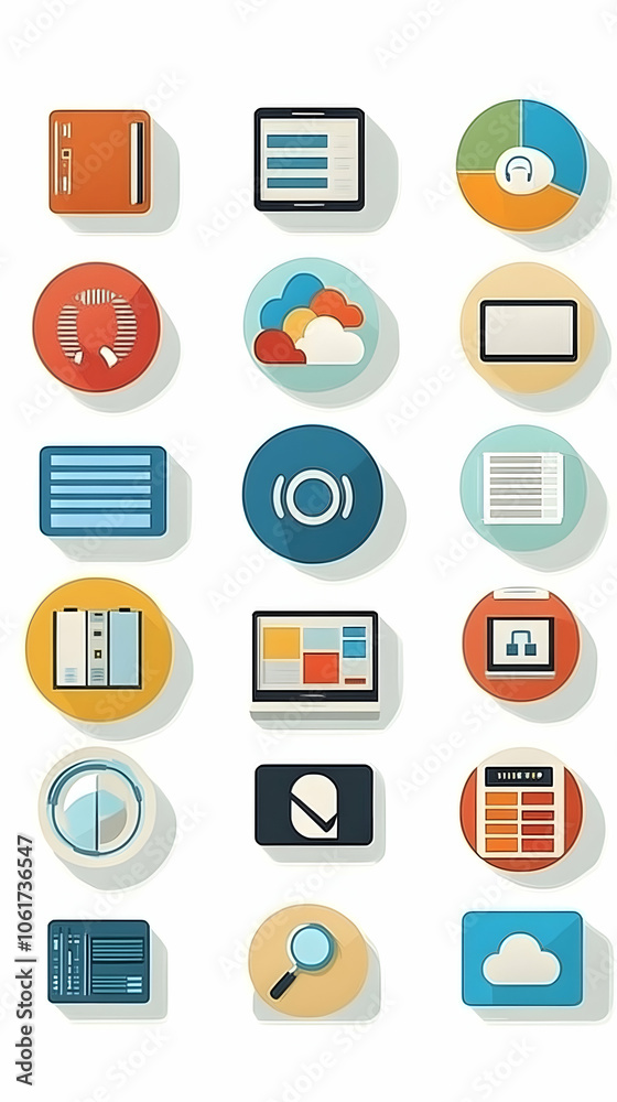 Set of 20 flat design icons for web, mobile apps and presentations. Set of 20 flat design icons for web, mobile apps and presentations.