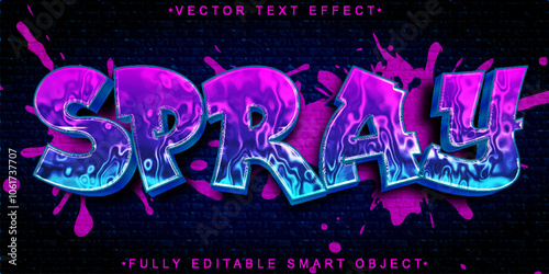 Graffiti Spray Vector Fully Editable Smart Object Text Effect
