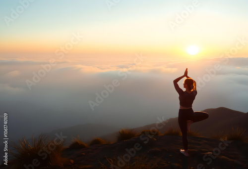 yoga in the sunset