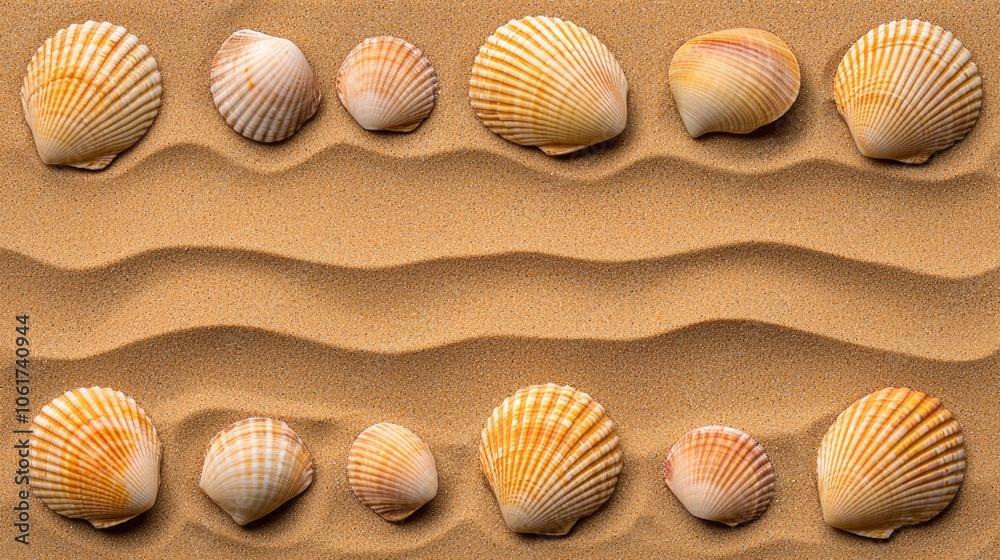 Shells on Sandy Beach for Tranquil Scenes Shells on Sandy Beach for Tranquil Scenes