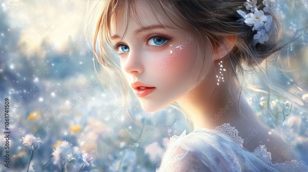 Serene Portrait of a Young Woman in Nature Serene Portrait of a Young Woman in Nature