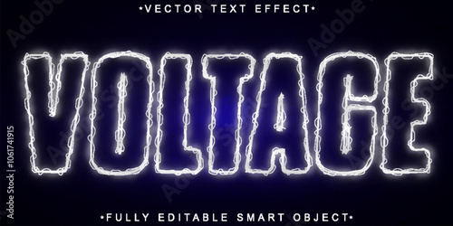 Voltage Vector Fully Editable Smart Object Text Effect