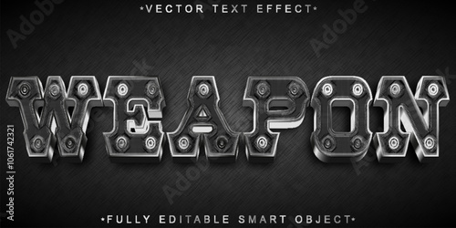 Weapon Bullet Gun Vector Fully Editable Smart Object Text Effect